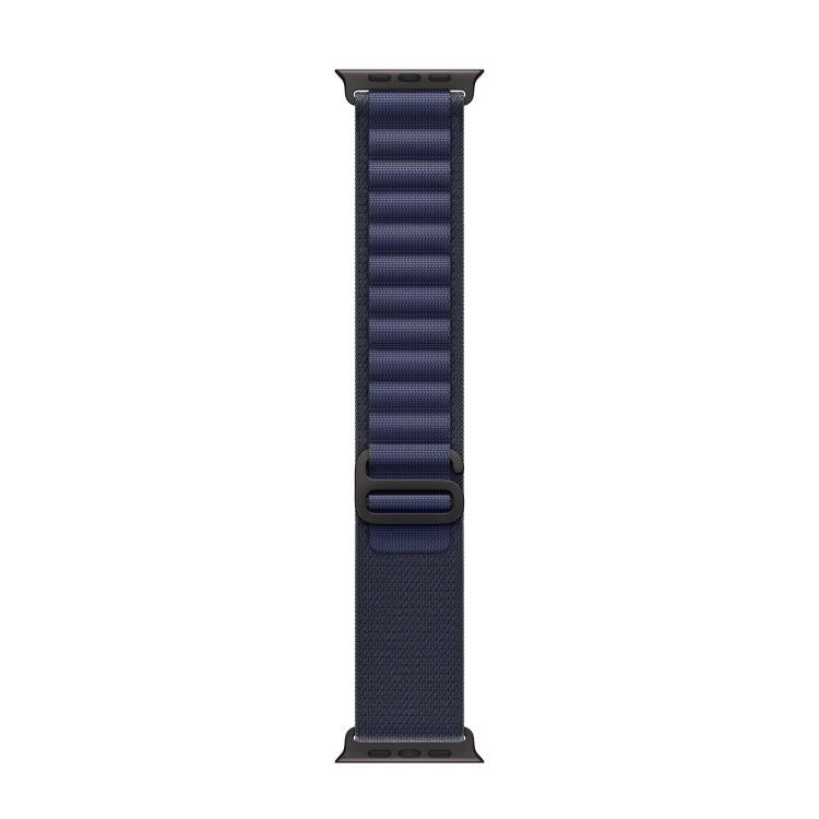 For Apple Watch 46mm / 49mm / 45mm / 44mm Alpine Loop Nylon Watch Band(Navy Black Buckle)