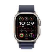 For Apple Watch 46mm / 49mm / 45mm / 44mm Alpine Loop Nylon Watch Band(Navy Silver Buckle)