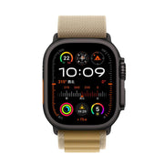 For Apple Watch 46mm / 49mm / 45mm / 44mm Alpine Loop Nylon Watch Band(Tan Black Buckle)