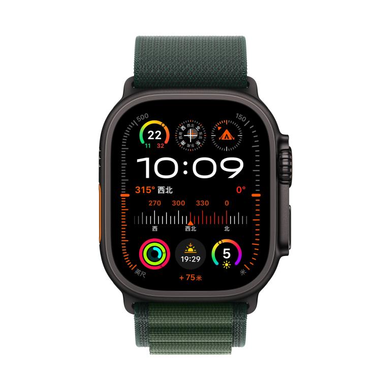 For Apple Watch 42mm / 41mm / 40mm / 38mm Alpine Loop Nylon Watch Band(Dark Green Black Buckle)