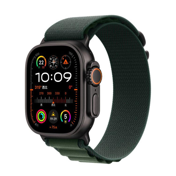 For Apple Watch 42mm / 41mm / 40mm / 38mm Alpine Loop Nylon Watch Band(Dark Green Black Buckle)