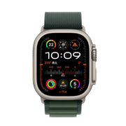 For Apple Watch 42mm / 41mm / 40mm / 38mm Alpine Loop Nylon Watch Band(Dark Green Silver Buckle)