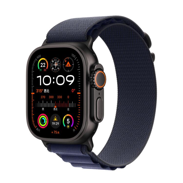 For Apple Watch 42mm / 41mm / 40mm / 38mm Alpine Loop Nylon Watch Band(Navy Black Buckle)