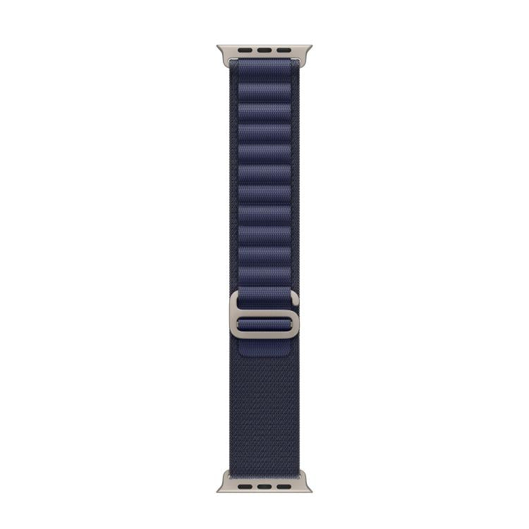 For Apple Watch 42mm / 41mm / 40mm / 38mm Alpine Loop Nylon Watch Band(Navy Silver Buckle)