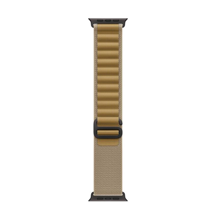 For Apple Watch 42mm / 41mm / 40mm / 38mm Alpine Loop Nylon Watch Band(Tan Black Buckle)