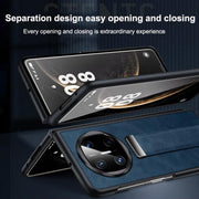 For Huawei Mate X6 SULADA PC Hybrid Leather Texture Skin Feel Shockproof Phone Case(Black)