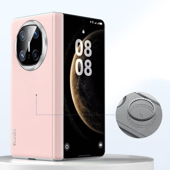 For Huawei Mate X6 SULADA Skin Feel Liquid Leather Shockproof Phone Case(Pink)