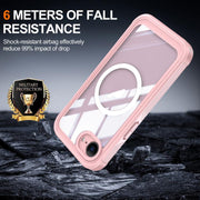 For iPhone 16e RedPepper Tempered Glass MagSafe Phone Case(Pink)