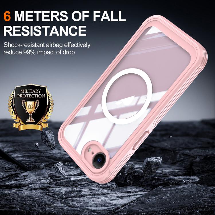 For iPhone 16e RedPepper Tempered Glass MagSafe Phone Case(Pink)