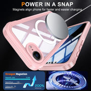 For iPhone 16e RedPepper Tempered Glass MagSafe Phone Case(Pink)
