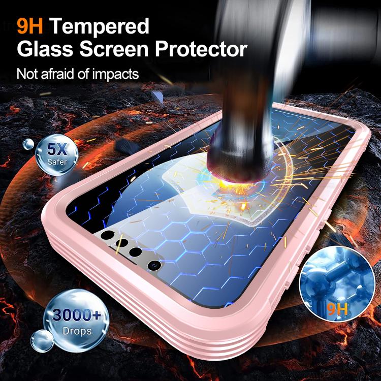For iPhone 16e RedPepper Tempered Glass MagSafe Phone Case(Pink)