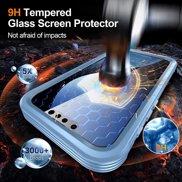 For iPhone 16e RedPepper Tempered Glass MagSafe Phone Case(Blue)