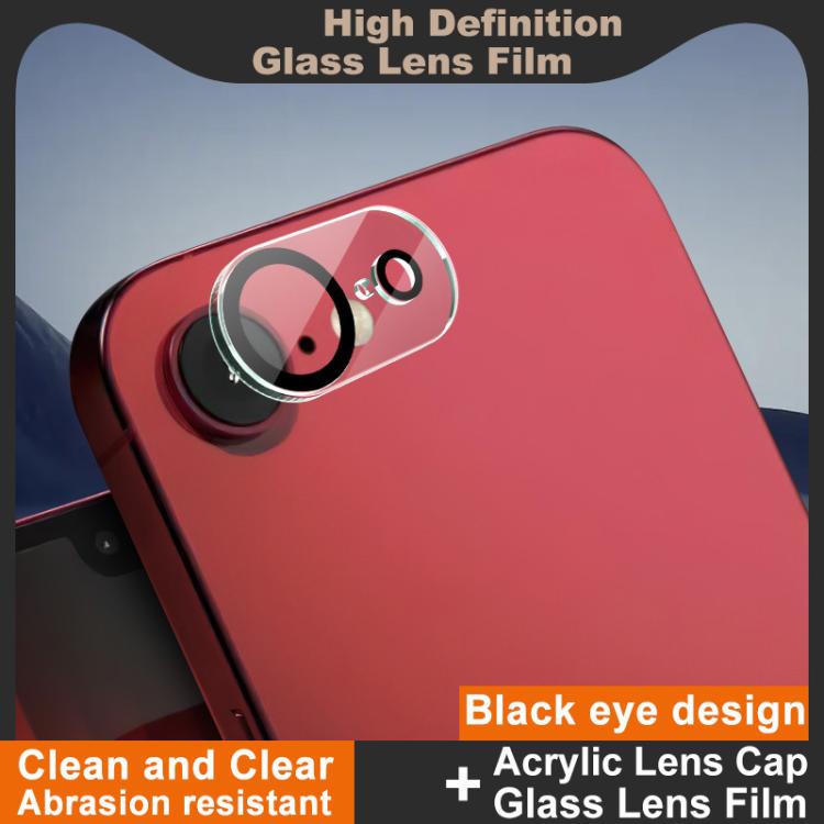 For iPhone 16e IMAK High Definition Integrated Rear Camera Glass Lens Film, Black Eye Design