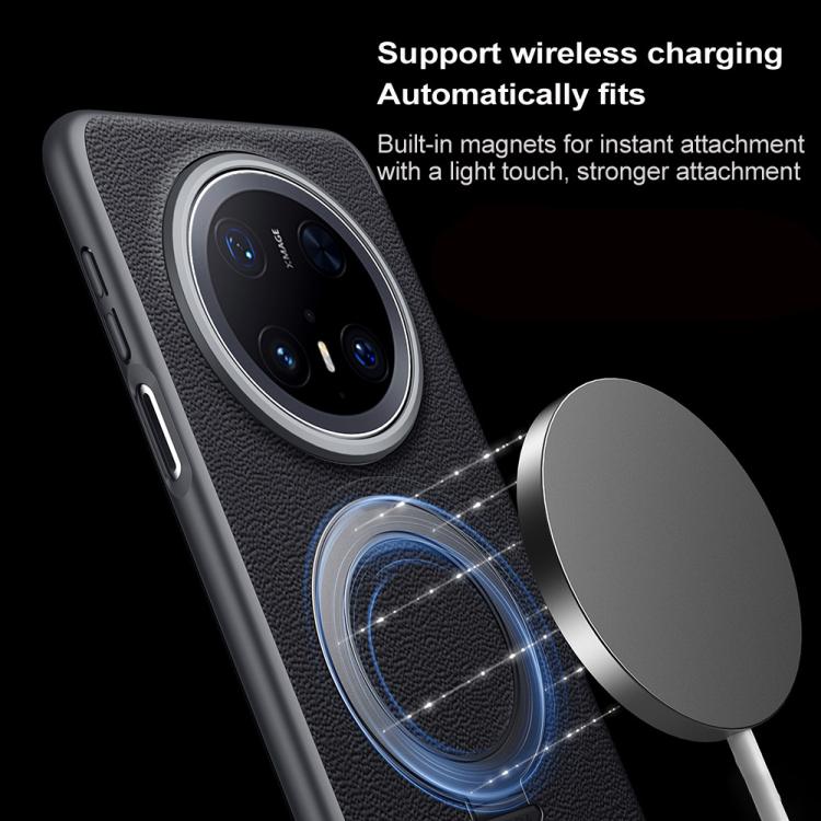 For Huawei Mate 70 SULADA Smart View Window MagSafe Magnetic Holder Leather Phone Case(Blue)