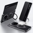 For Huawei Mate 70 RS Ultimate SULADA Smart View Window MagSafe Magnetic Holder Leather Phone Case(Black) - Huawei Cases by SULADA | Online Shopping South Africa | PMC TechLife | Buy Now Pay Later Mobicred