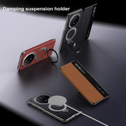 For Huawei Mate 70 RS Ultimate SULADA Smart View Window MagSafe Magnetic Holder Leather Phone Case(Red)