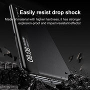 For Huawei Mate X6 SULADA Smart Series Wristband Holder Smart View Window Genuine Leather Phone Case(Blue)