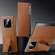For Huawei Mate X6 SULADA Smart Series Wristband Holder Smart View Window Genuine Leather Phone Case(Brown) - Huawei Cases by SULADA | Online Shopping South Africa | PMC TechLife | Buy Now Pay Later Mobicred