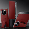 For Huawei Mate X6 SULADA Smart Series Wristband Holder Smart View Window Genuine Leather Phone Case(Red) - free shipping - PMC TechLife - Order now!