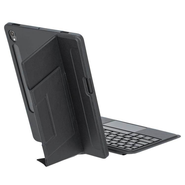 For Samsung Galaxy Tab S10 FE / S9 FE / S9 Holder Floating Detachable Backlight Keyboard Tablet Leather Case with Touchpad(Black)