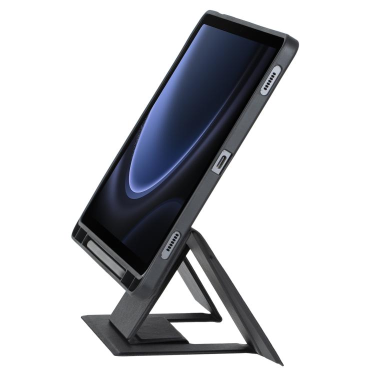 For Samsung Galaxy Tab S10 FE / S9 FE / S9 Holder Floating Detachable Backlight Keyboard Tablet Leather Case with Touchpad(Black)