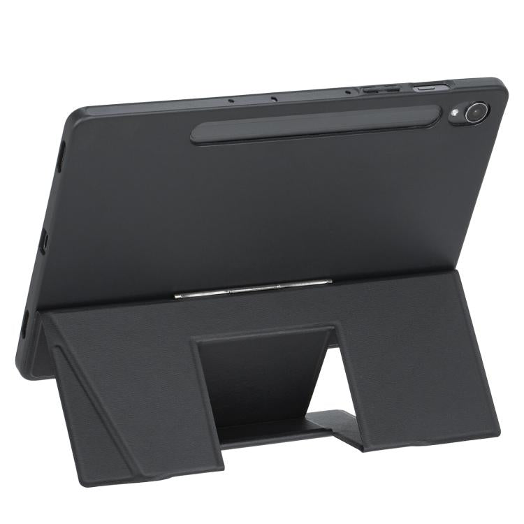 For Samsung Galaxy Tab S10 FE / S9 FE / S9 Holder Floating Detachable Backlight Keyboard Tablet Leather Case with Touchpad(Black)