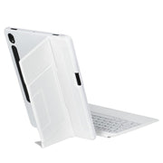 For Samsung Galaxy Tab S10 FE / S9 FE / S9 Holder Floating Detachable Backlight Keyboard Tablet Leather Case with Touchpad(White)