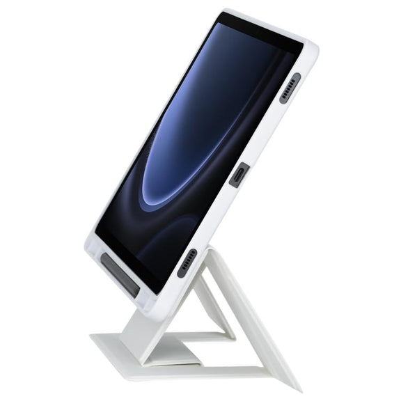 For Samsung Galaxy Tab S10 FE / S9 FE / S9 Holder Floating Detachable Backlight Keyboard Tablet Leather Case with Touchpad(White)