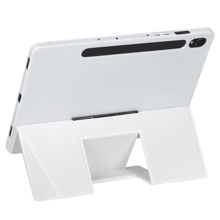 For Samsung Galaxy Tab S10 FE / S9 FE / S9 Holder Floating Detachable Backlight Keyboard Tablet Leather Case with Touchpad(White)