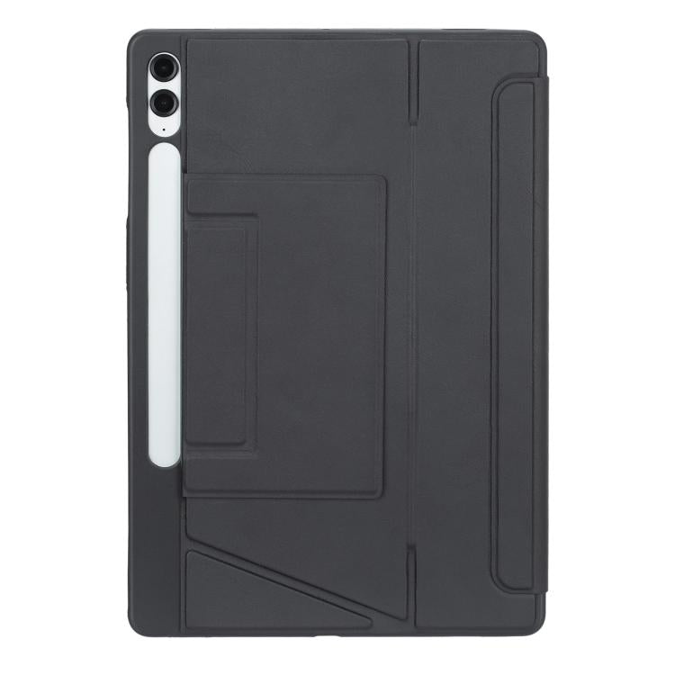 For Samsung Galaxy Tab S10+ / S9 FE+ / S9+ Holder Floating Detachable Backlight Keyboard Tablet Leather Case with Touchpad(Black)