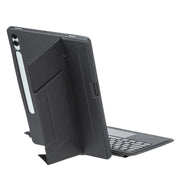 For Samsung Galaxy Tab S10+ / S9 FE+ / S9+ Holder Floating Detachable Backlight Keyboard Tablet Leather Case with Touchpad(Black)