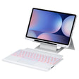 For Samsung Galaxy Tab S10+ / S9 FE+ / S9+ Holder Floating Detachable Backlight Keyboard Tablet Leather Case with Touchpad(White) - Samsung Keyboard by PMC TechLife | Online Shopping South Africa | PMC TechLife | Buy Now Pay Later Mobicred