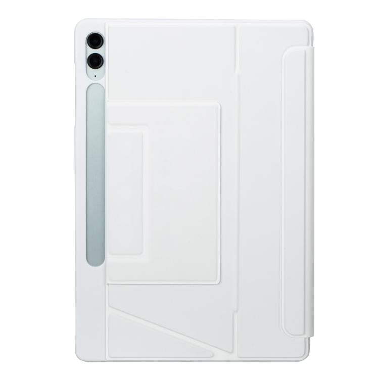 For Samsung Galaxy Tab S10+ / S9 FE+ / S9+ Holder Floating Detachable Backlight Keyboard Tablet Leather Case with Touchpad(White)