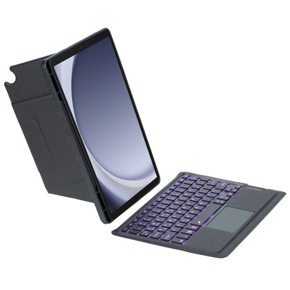 For Samsung Galaxy Tab A9+ Holder Floating Detachable Backlight Keyboard Tablet Leather Case with Touchpad(Black)