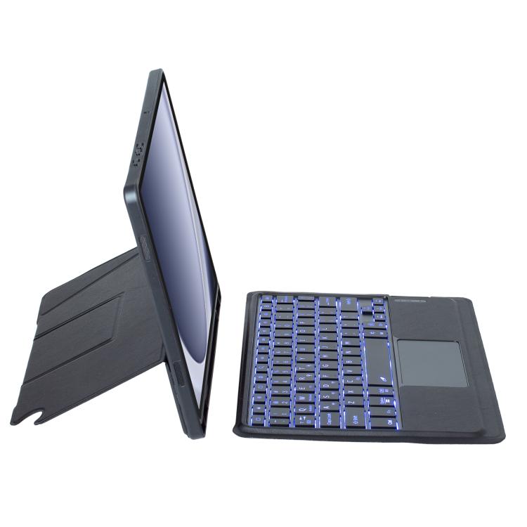 For Samsung Galaxy Tab A9+ Holder Floating Detachable Backlight Keyboard Tablet Leather Case with Touchpad(Black)