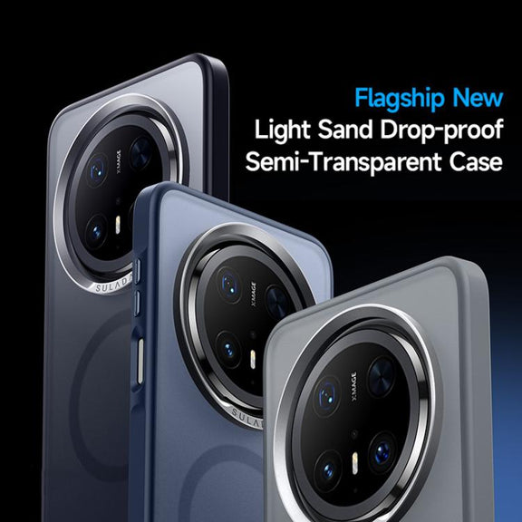 For Huawei Mate 70 SULADA Light Sand MagSafe Magnetic PC Hybrid TPU Phone Case(Blue)