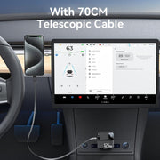 Yesido Y71 125W Type-C + 8 Pin Retractable Cable 3 in 1 Car Charger(Black)