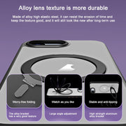 For iPhone 16e Airbag MagSafe Shockproof Frosted Phone Case with Fold Holder(Silver)