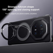 For Huawei Mate 70 RS Ultimate SULADA Top Grain Leather MagSafe Magnetic Holder Phone Case(Black)