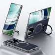 For Huawei Mate X6 SULADA Top Grain Leather MagSafe Magnetic Holder Phone Case(Blue) - Huawei Cases by SULADA | Online Shopping South Africa | PMC TechLife | Buy Now Pay Later Mobicred