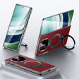 For Huawei Mate X6 SULADA Top Grain Leather MagSafe Magnetic Holder Phone Case(Red) - Huawei Cases by SULADA | Online Shopping South Africa | PMC TechLife | Buy Now Pay Later Mobicred