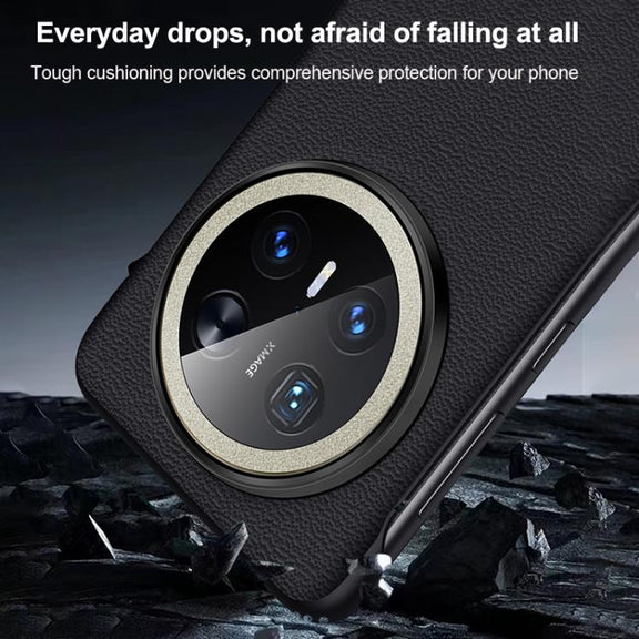 For Huawei Mate 70 SULADA Frameless Top Layer Cowhide Leather Hybrid PC Phone Case(Blue)