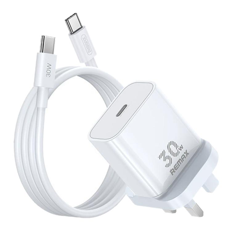 REMAX RP-U71 30W Type-C All-compatible GaN Charger with Data Cable, Plug:UK Plug(White)