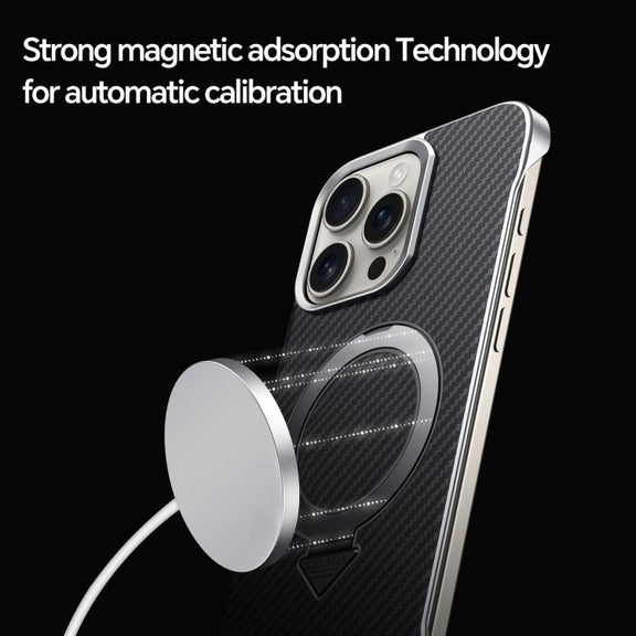 For iPhone 16 Plus SULADA Kevlar Texture MagSafe Magnetic Holder Phone Case(Purple)
