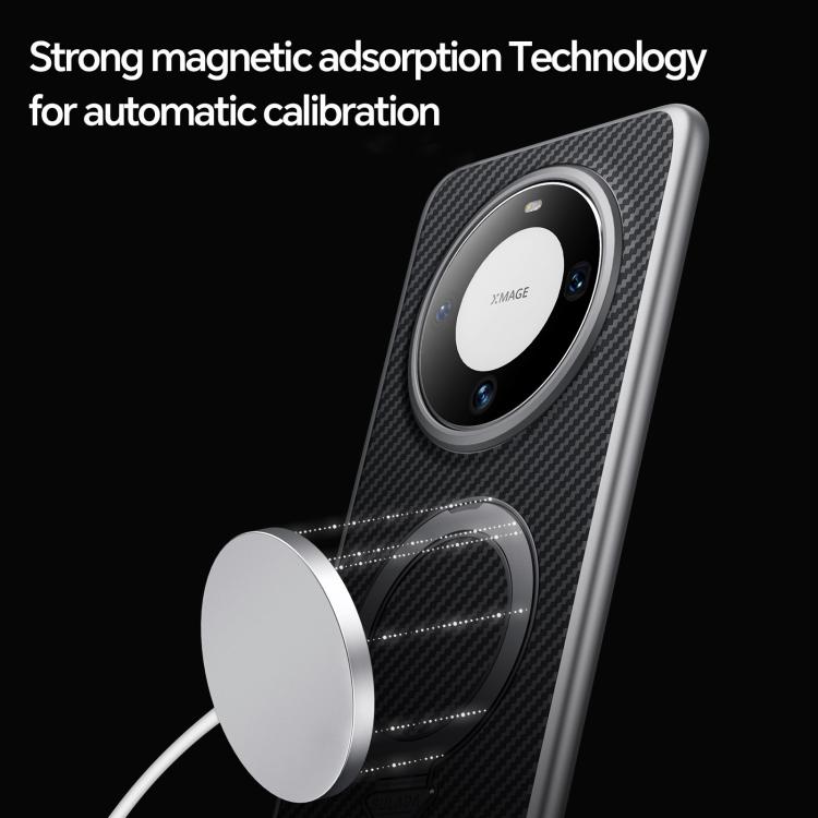 For Huawei Mate 60 SULADA Kevlar Texture MagSafe Magnetic Holder Phone Case(Purple)