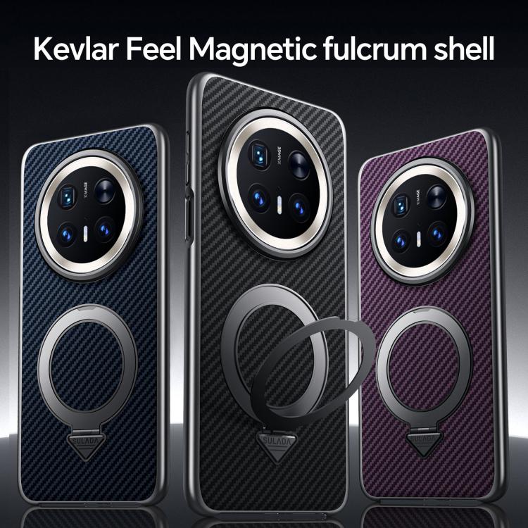 For Huawei Mate 70 SULADA Kevlar Texture MagSafe Magnetic Holder Phone Case(Blue)
