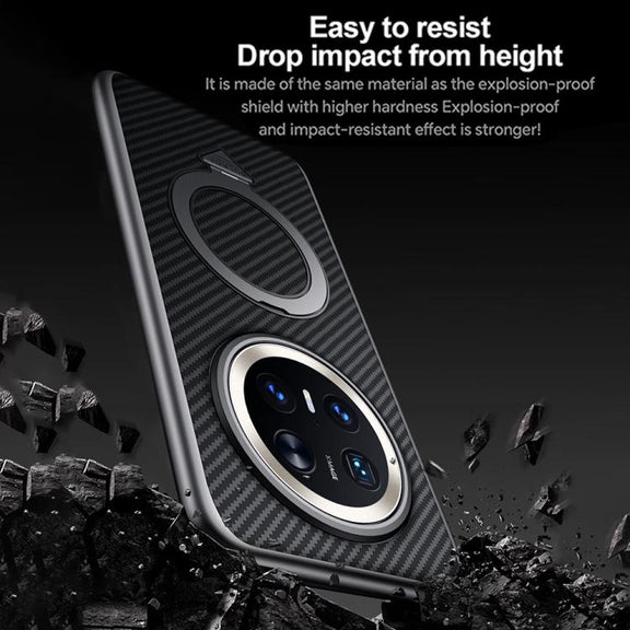For Huawei Mate 70 SULADA Kevlar Texture MagSafe Magnetic Holder Phone Case(Blue)