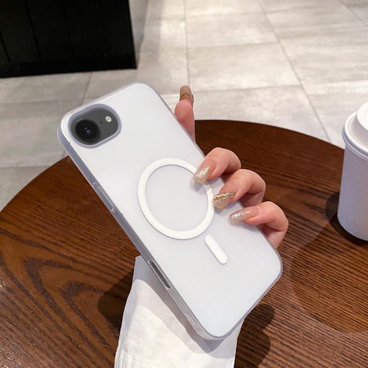 For iPhone 16e Ice Fog MagSafe PC Phone Case(White)