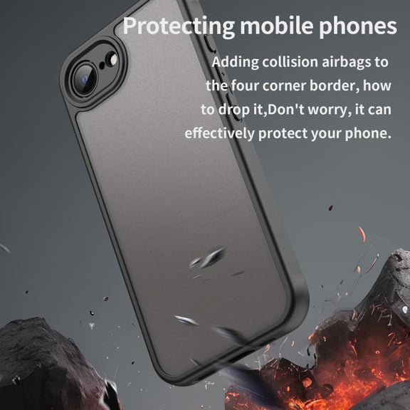 For iPhone 16e Fan Dun Series TPU Hybrid PC Frosted Phone Case(Black)