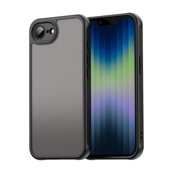 For iPhone 16e Fan Dun Series TPU Hybrid PC Frosted Phone Case(Black)